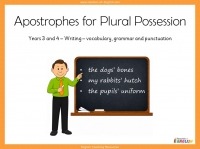 Apostrophes for Plural Possession - Years 3 and 4